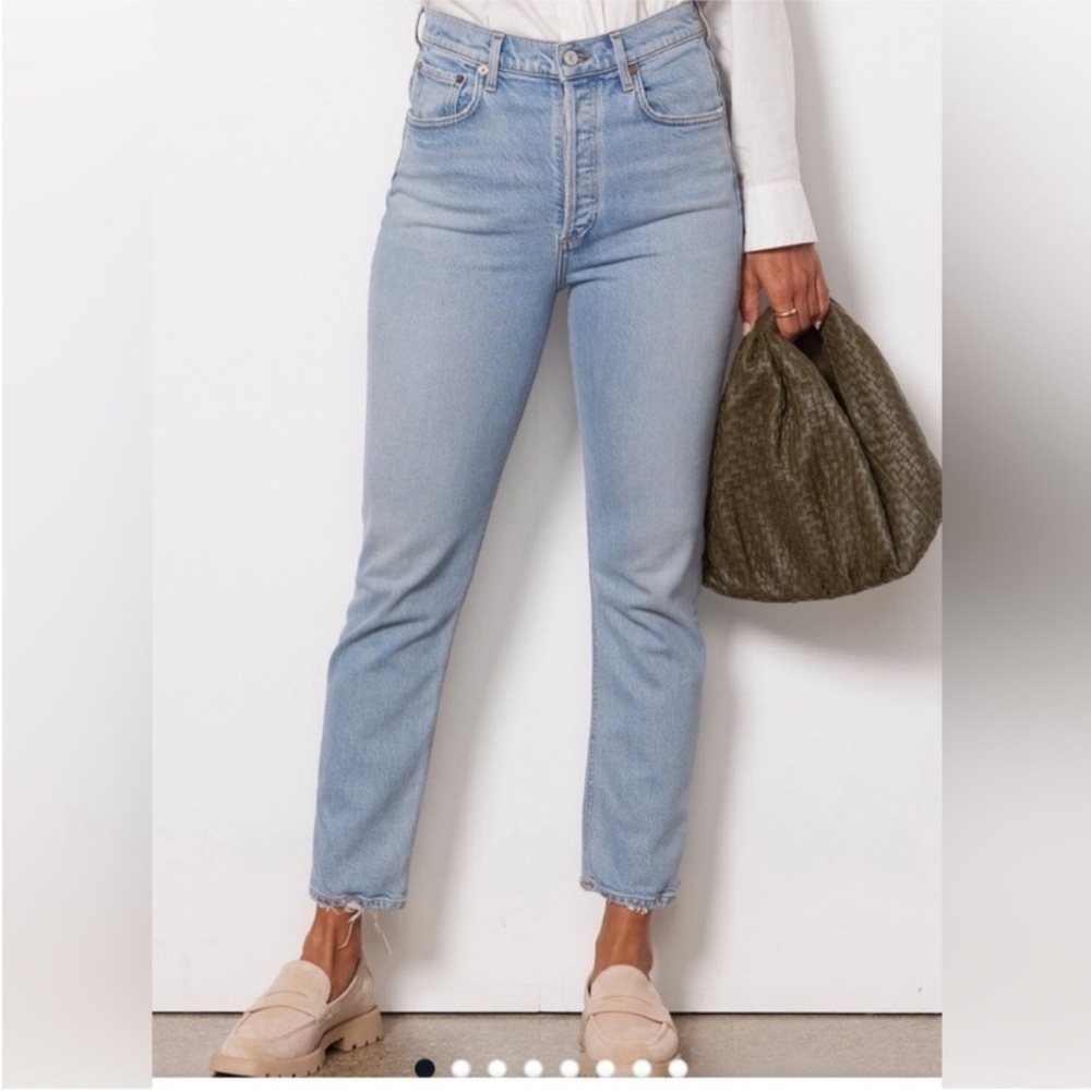 Agolde High Rise Riley Straight Jeans - Picture 2 of 16